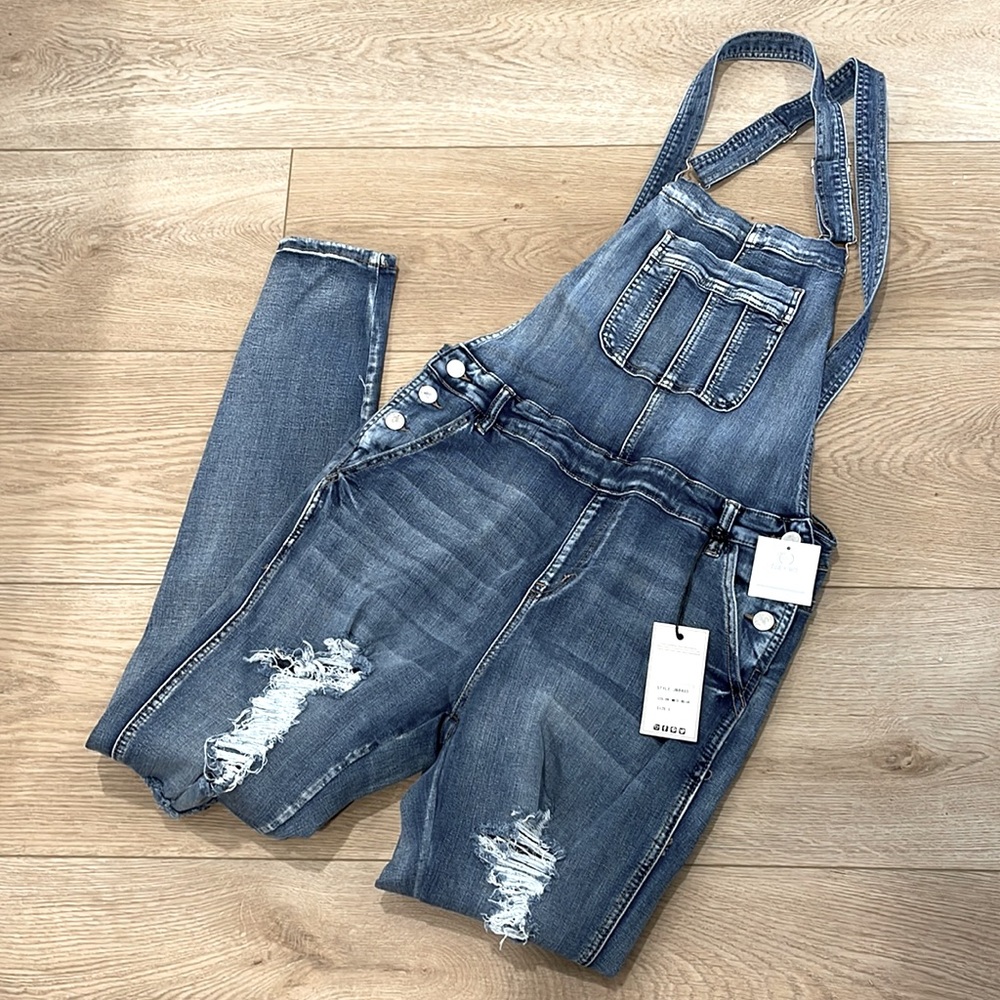 Denim overalls size large